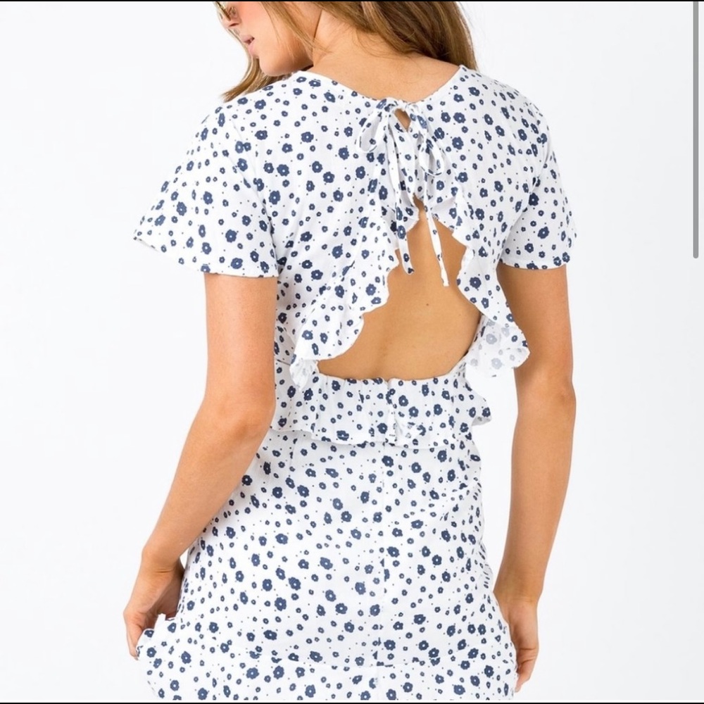 Princess Polly Blue and White Floral Mini Dress